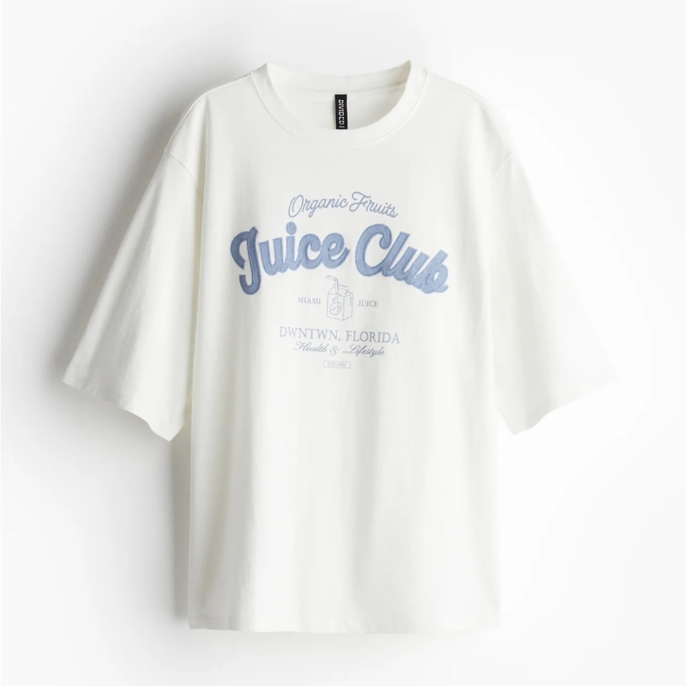 H&M White Juice Club Graphic T-Shirt